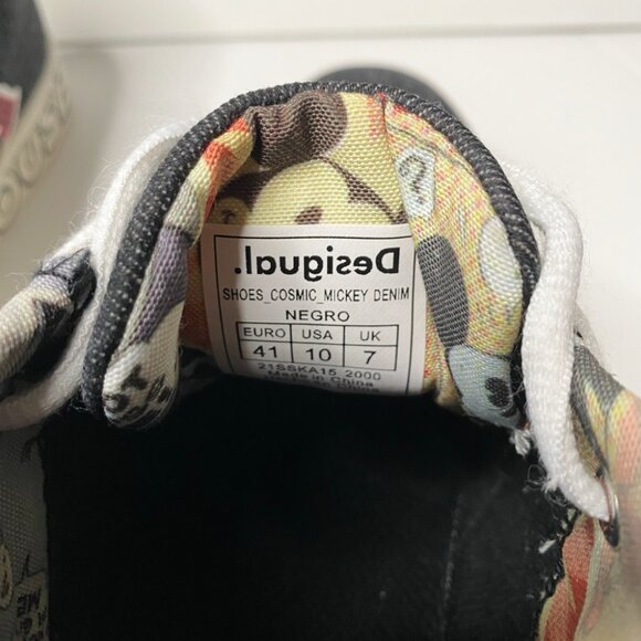 Desigual Sneakers “Cosmic Mickey Denim” (Black) 10M - Picture 7 of 8